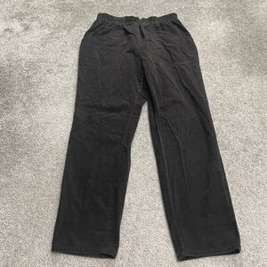 Cascade Blues Corduroy Pants Womens 12 Short Black Elastic Waist Pockets 29x27.5